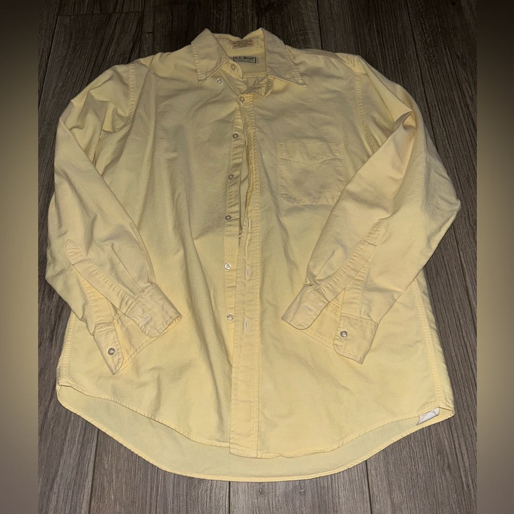 L.L. Bean yellow button down